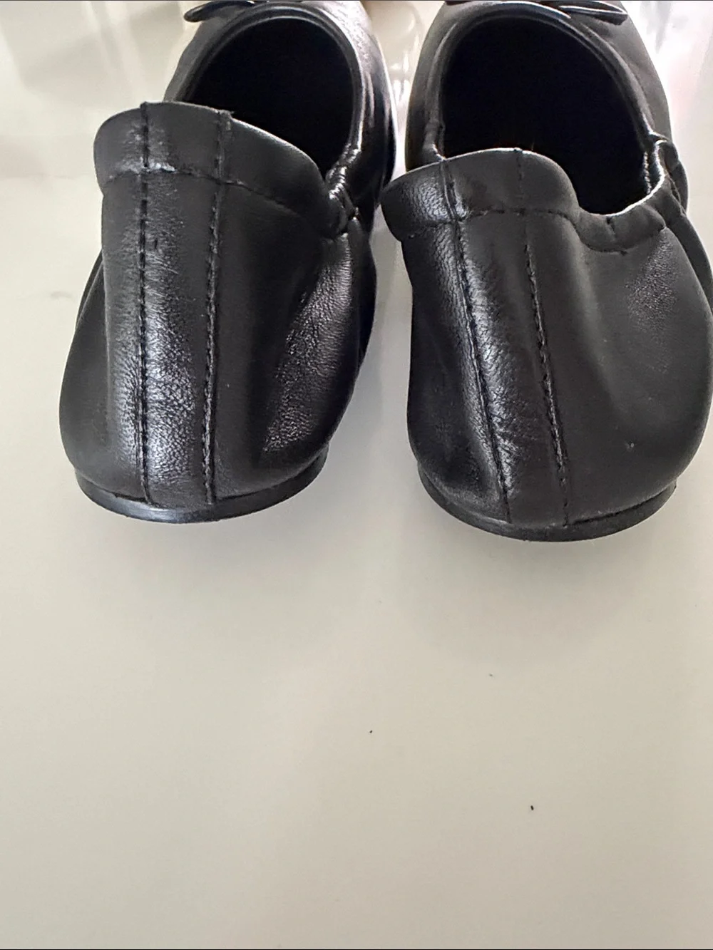 Seychelles Black Leather Ballet Flats with Bow